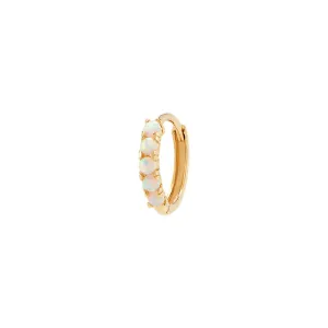 Opal Huggie Hoop- 14K Gold