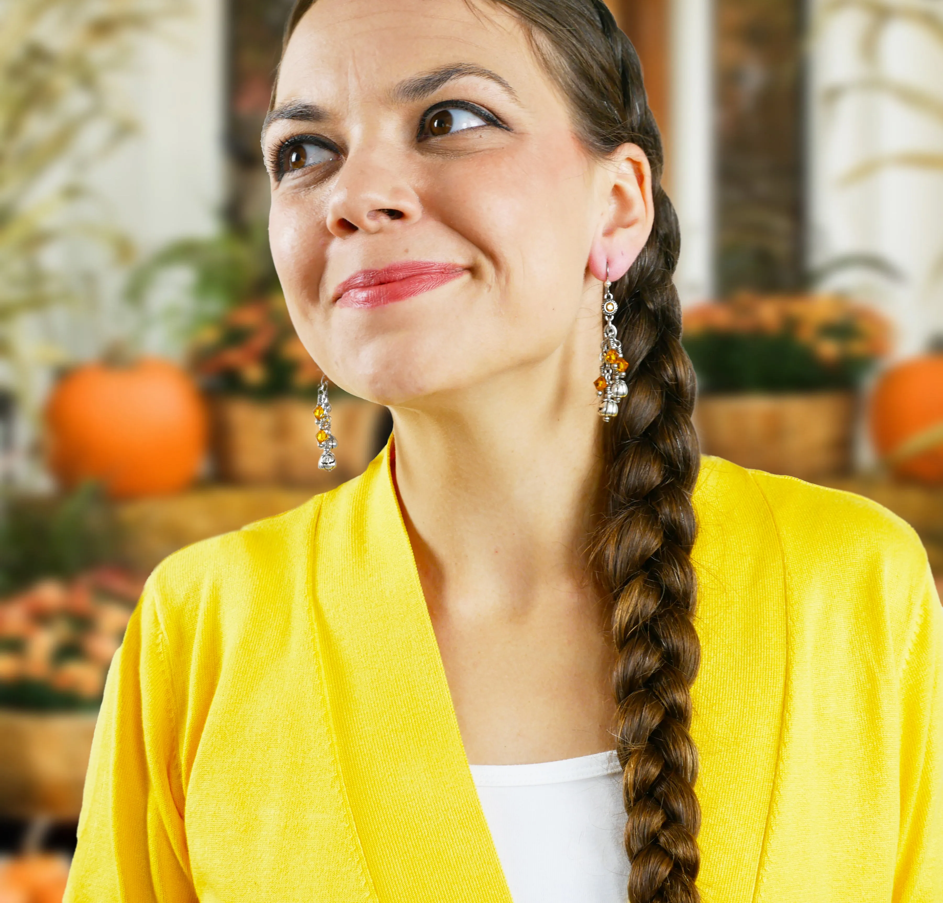 Pumpkin Sterling Silver Earrings