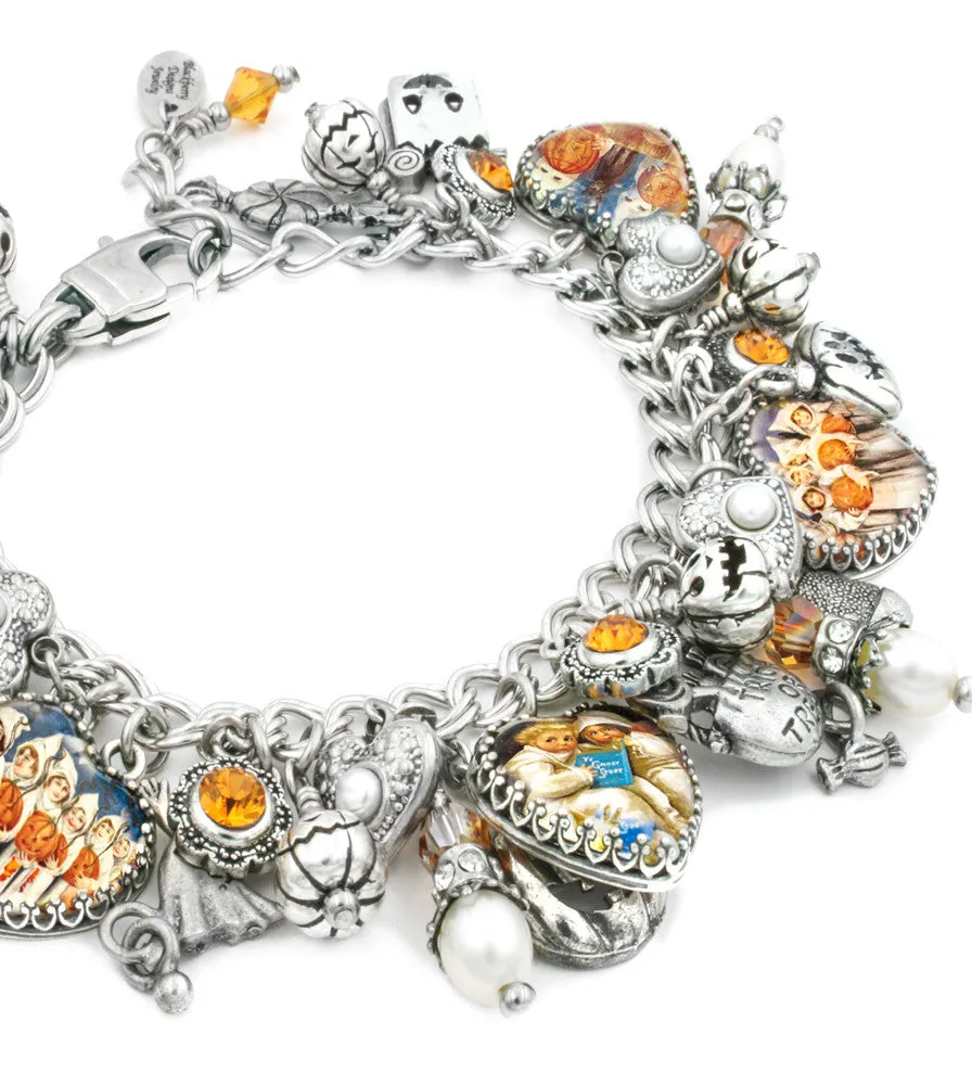 Pumpkins & Ghosts Halloween Pearl Bracelet