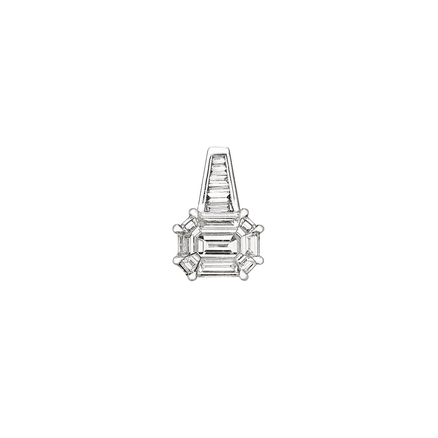 Puzzle Emerald Diamond Single Earring
