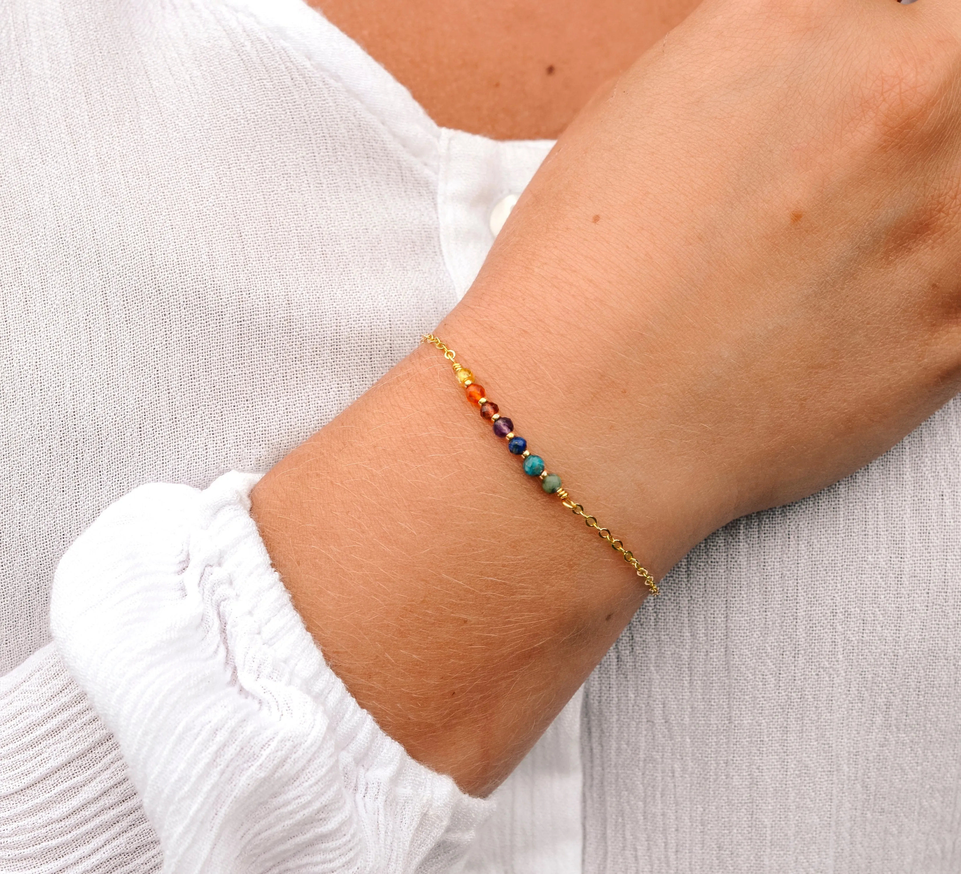 Rainbow Chakra Gemstone Bracelet