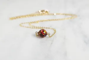 Red Fire Opal Necklace