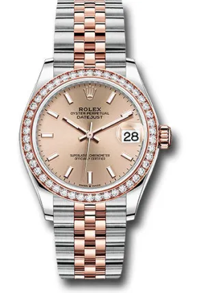Rolex Steel and Everose Gold Datejust 31 Watch - 46 Diamond Bezel - RosŽ Index Dial - Jubilee Bracelet 278381RBR roij