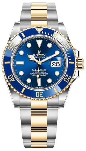 Rolex Submariner Two-Tone Yellow Gold & Steel Rolesor - Blue Dial Ceramic Bezel (Ref# 126613LB)