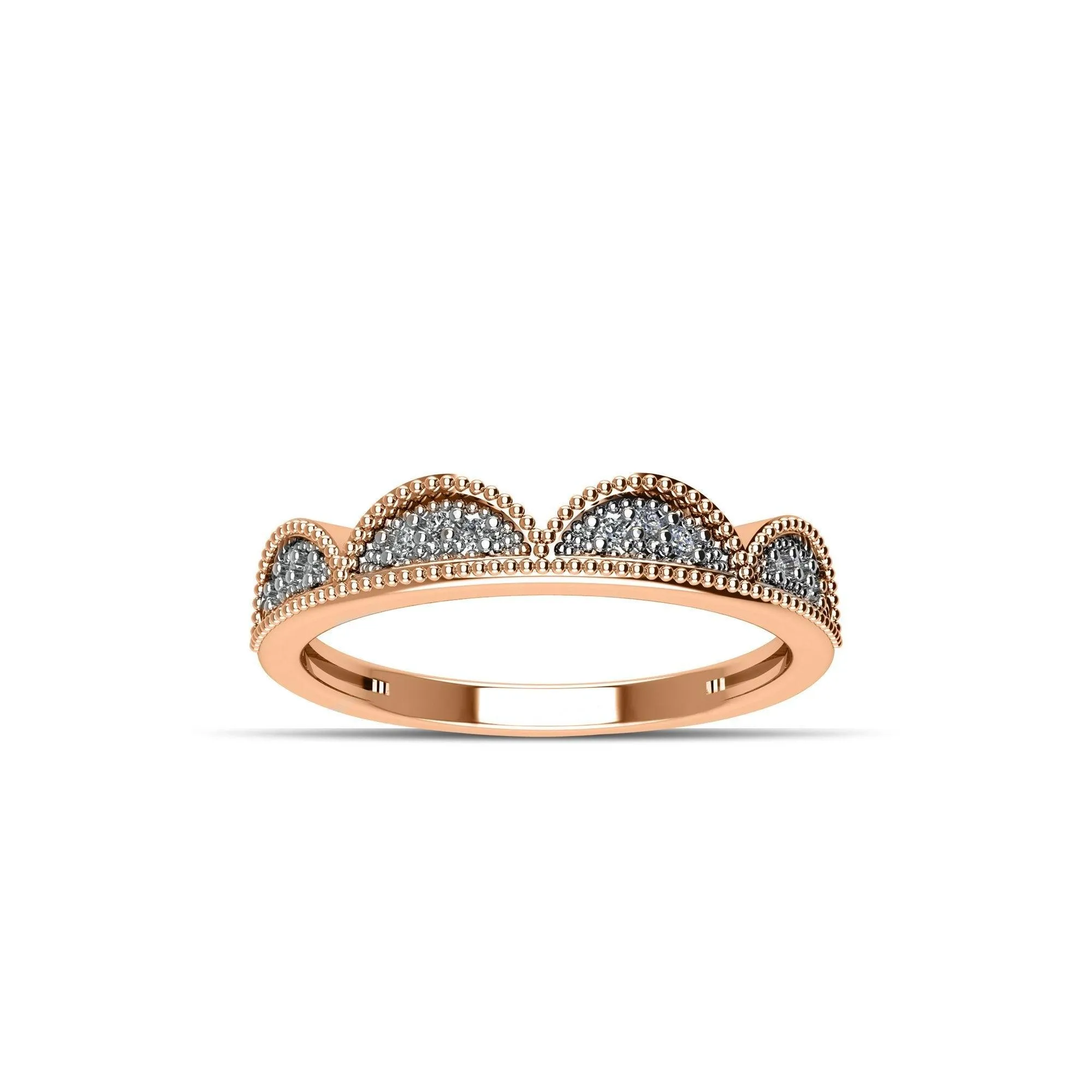 Rose Gold Plated Cubic Zirconia Fashion Stackable Ring in Sterling Silver