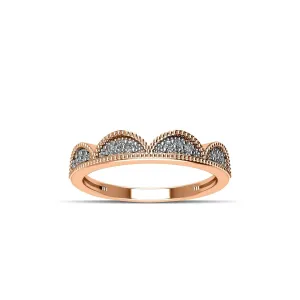 Rose Gold Plated Cubic Zirconia Fashion Stackable Ring in Sterling Silver