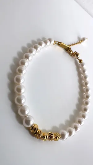 Ruby - Pearl Gold Bracelet