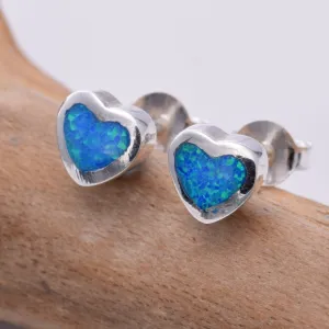 S412 - Heart "Fire Opal" stud earrings