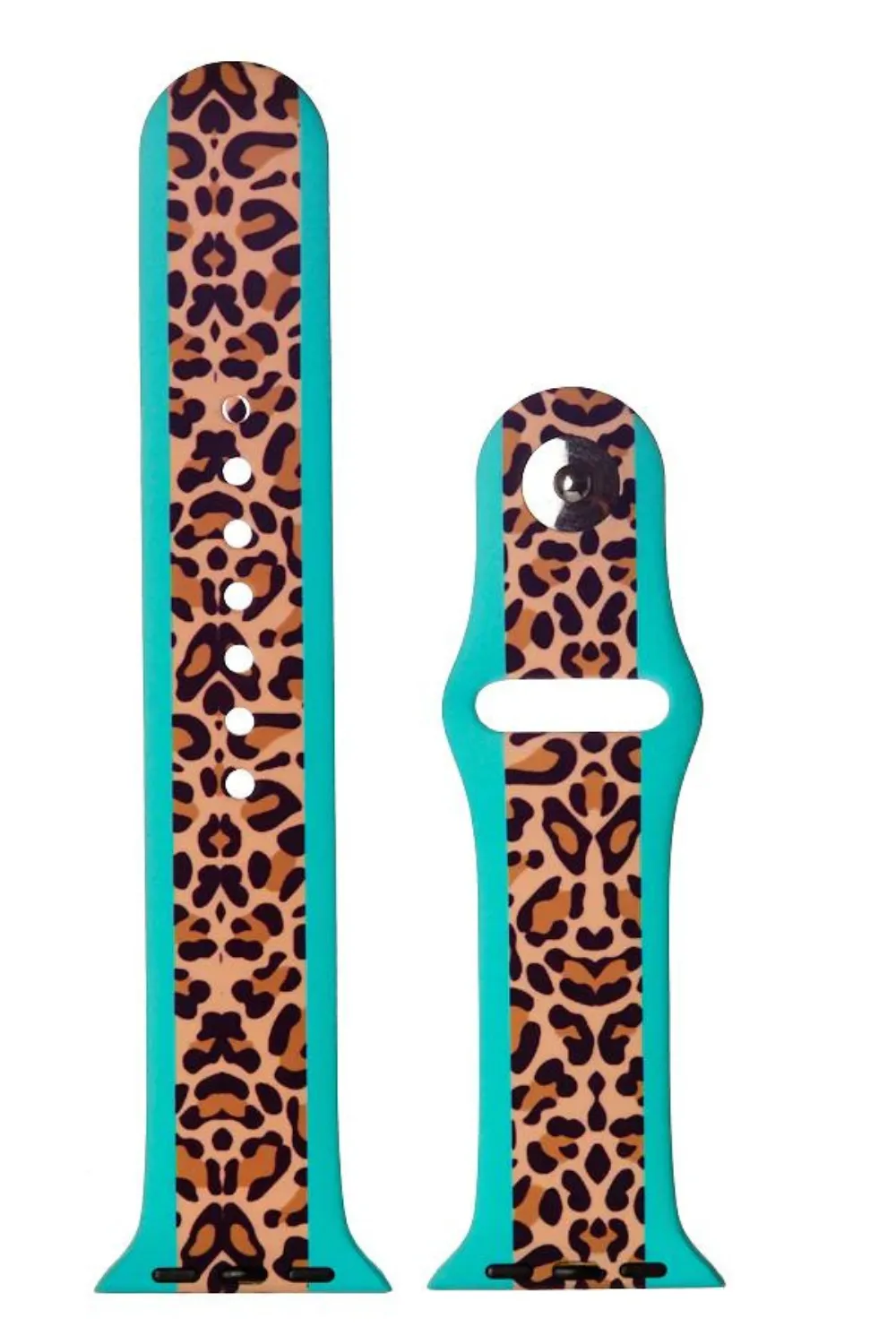 SILICONE APPLE WATCH BAND | TURQUOISE LEOPARD