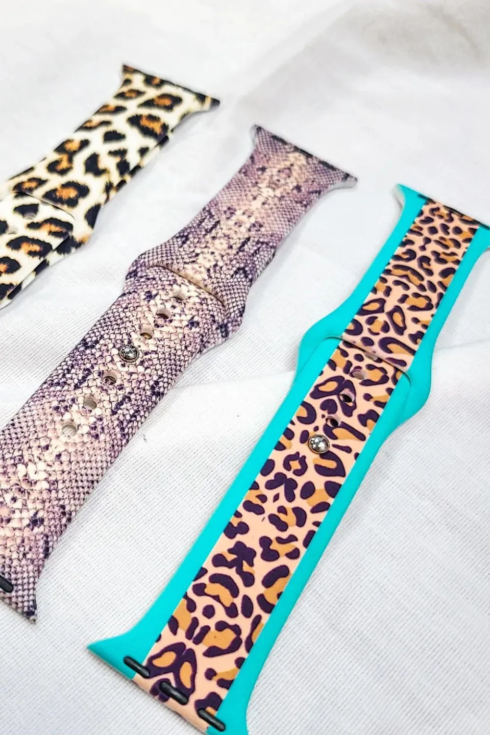 SILICONE APPLE WATCH BAND | TURQUOISE LEOPARD