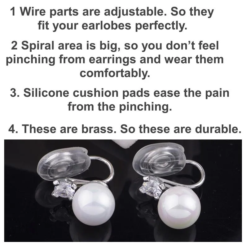 Silver 30mm Hoop Clip Angle Adjustable Spiral Clip On Earrings