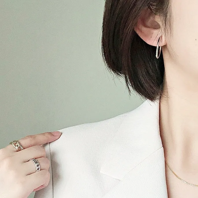 Silver 30mm Hoop Clip Angle Adjustable Spiral Clip On Earrings