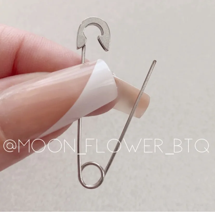 Silver Safety Pin Earrings
