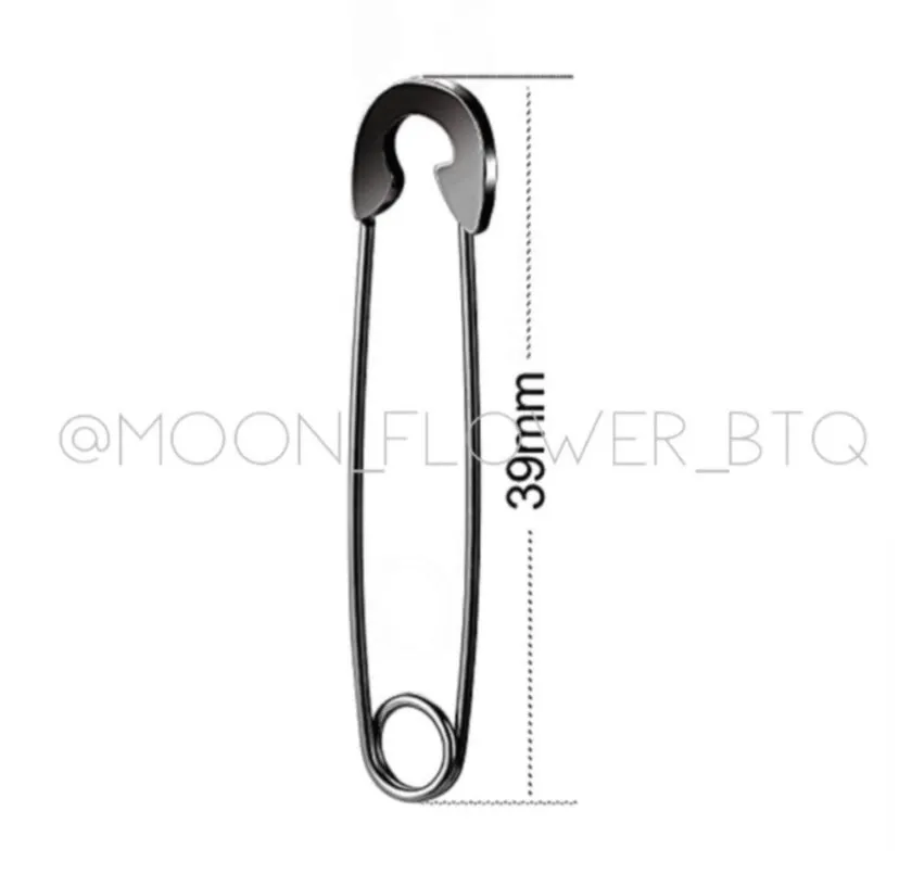 Silver Safety Pin Earrings