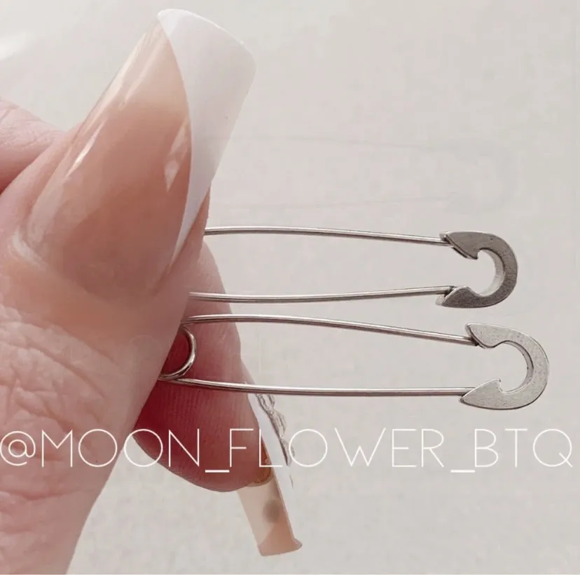 Silver Safety Pin Earrings