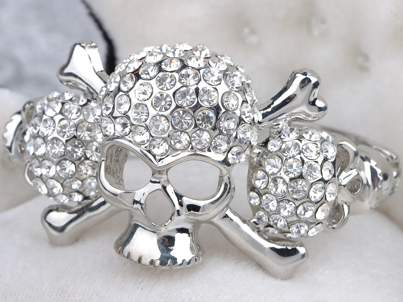 Skull Crossbone Cuff Bangle Bracelet