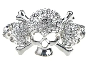 Skull Crossbone Cuff Bangle Bracelet