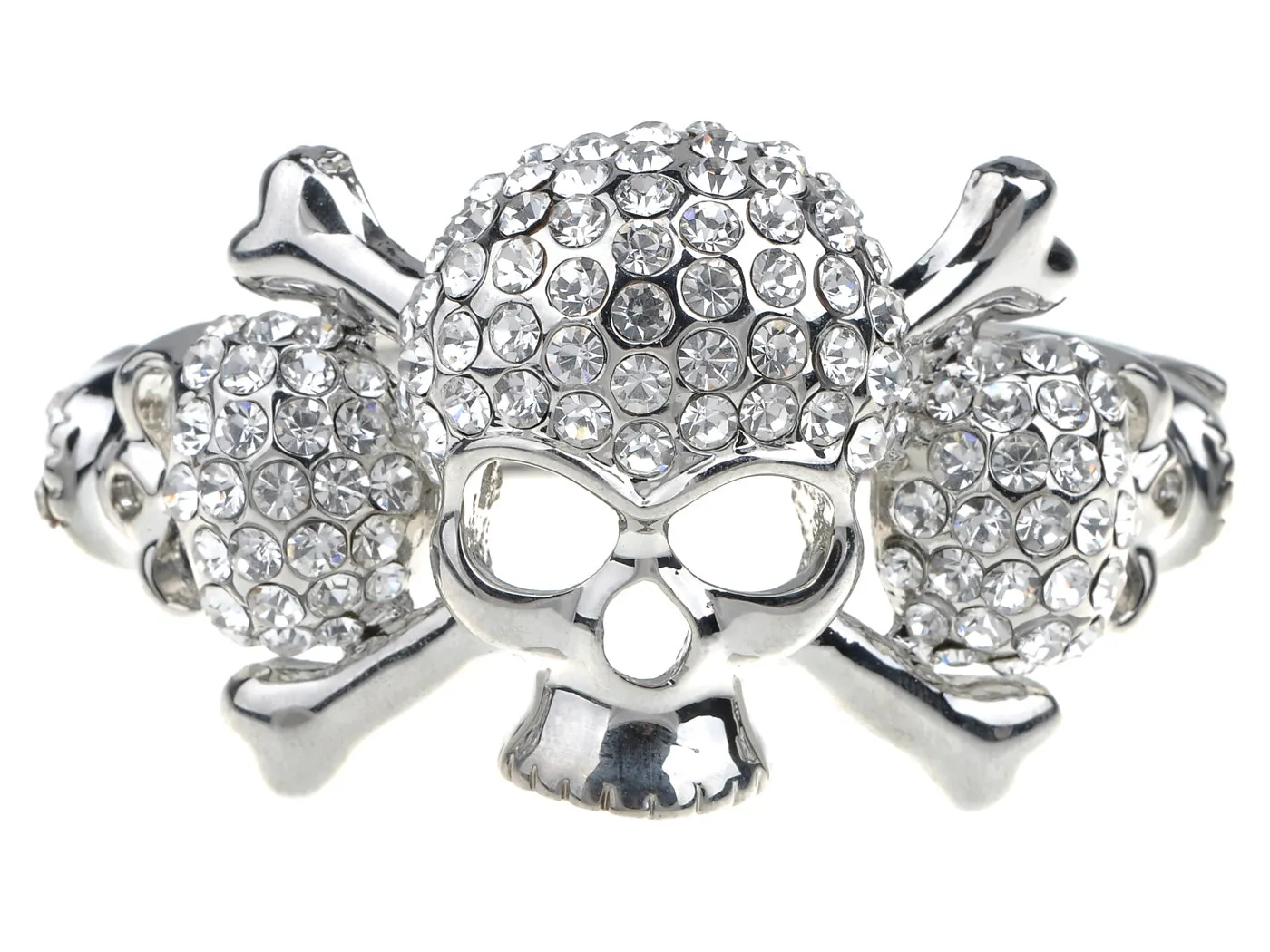 Skull Crossbone Cuff Bangle Bracelet