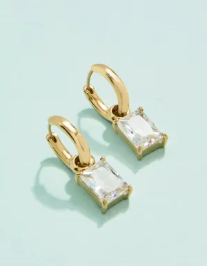 Splash Emerald Drop Convertible Hoop Earrings