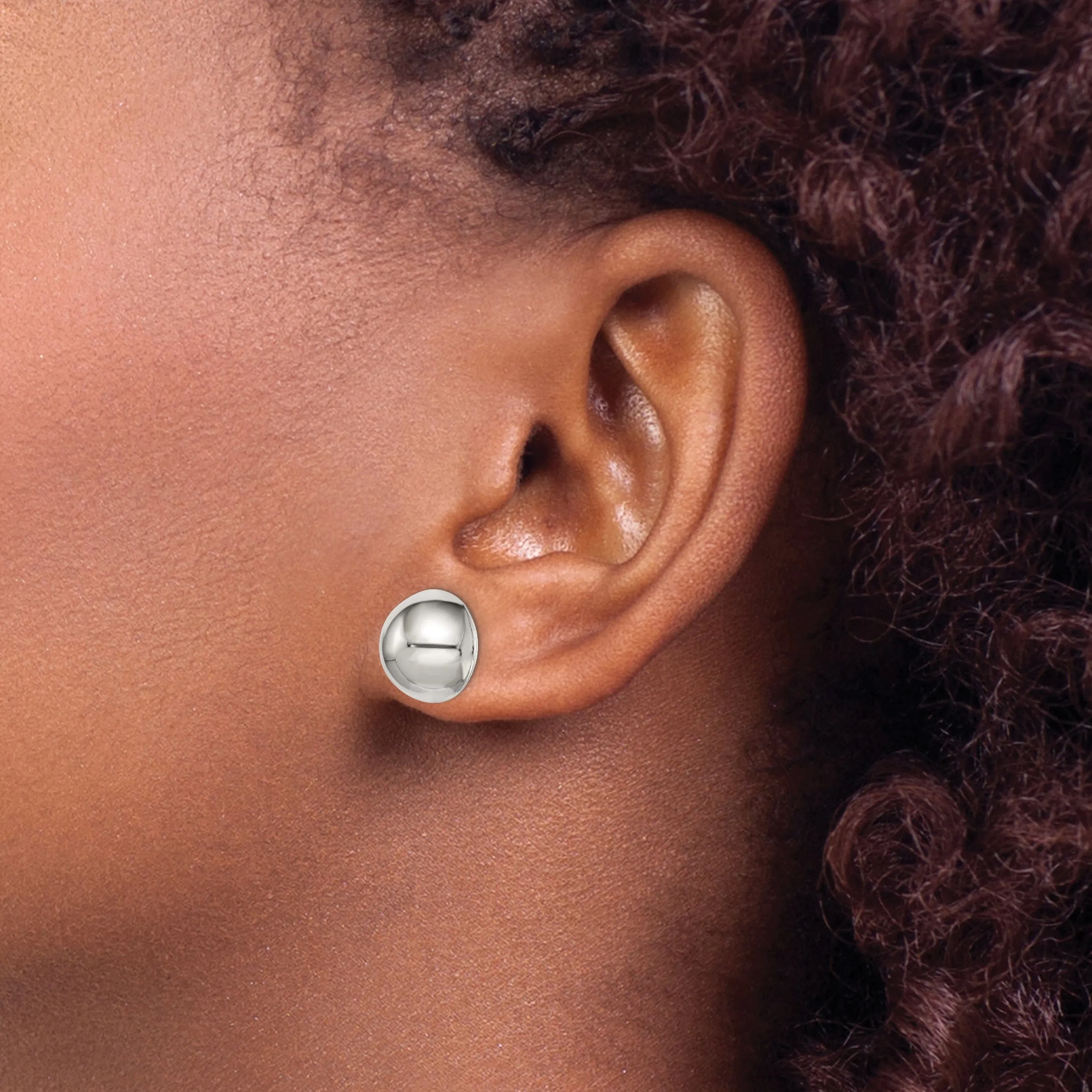 Sterling Silver 12MM Half Ball Post Earrings