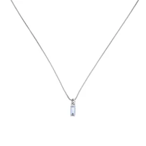Sterling Silver Blue Topaz Baguette Pendant