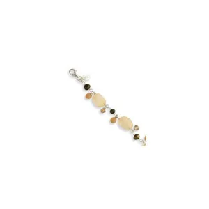 Sterling Silver Carnelian Quartz Topaz Crystal Cultured Pearl Bracelet