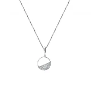 Sterling Silver Horizon White Topaz Circle Pendant DP766