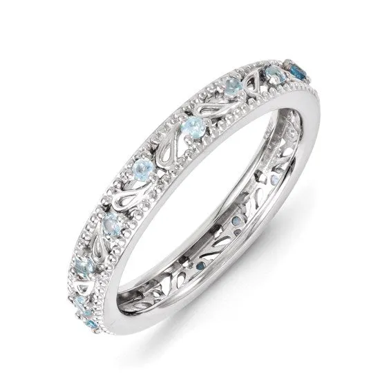 Sterling Silver Stackable Expressions Sky Blue Topaz Ring