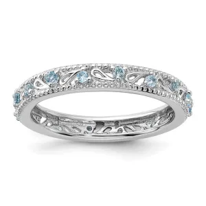 Sterling Silver Stackable Expressions Sky Blue Topaz Ring