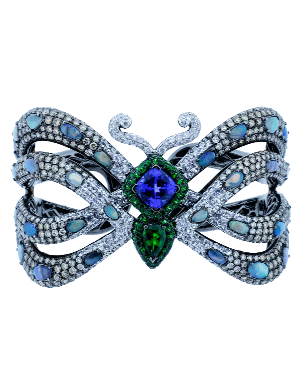 Tanzanite And Opal Butterfly Cuff Bracelet