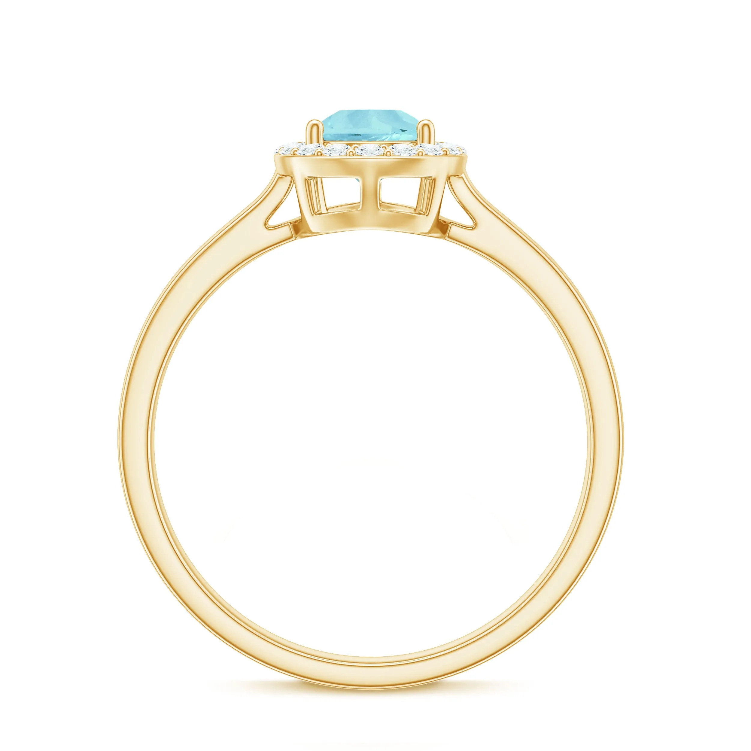 Teardrop Sky Blue Topaz Ring with Diamond Accent