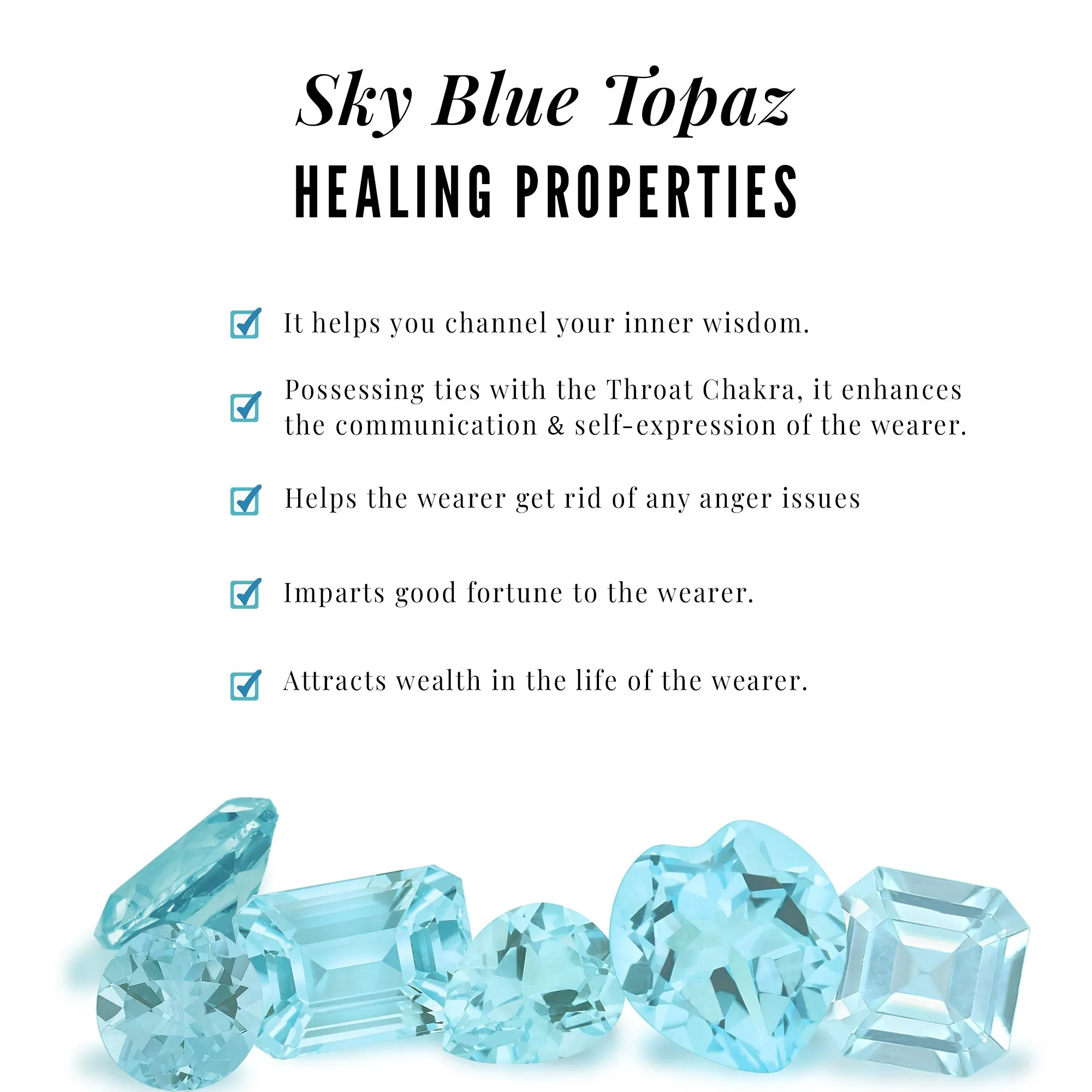 Teardrop Sky Blue Topaz Ring with Diamond Accent