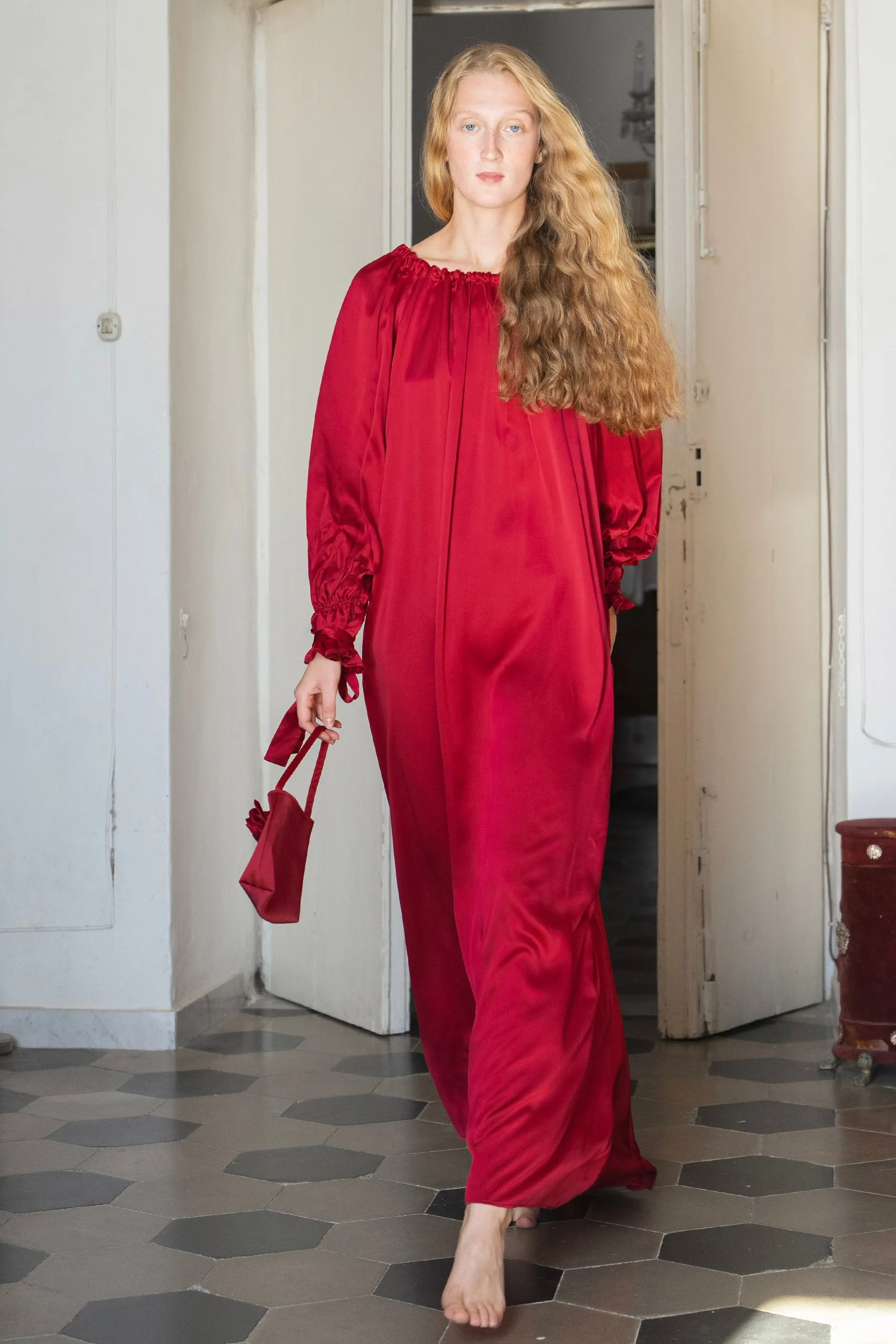 Tuscan Sun Bridal Silk Train Robe