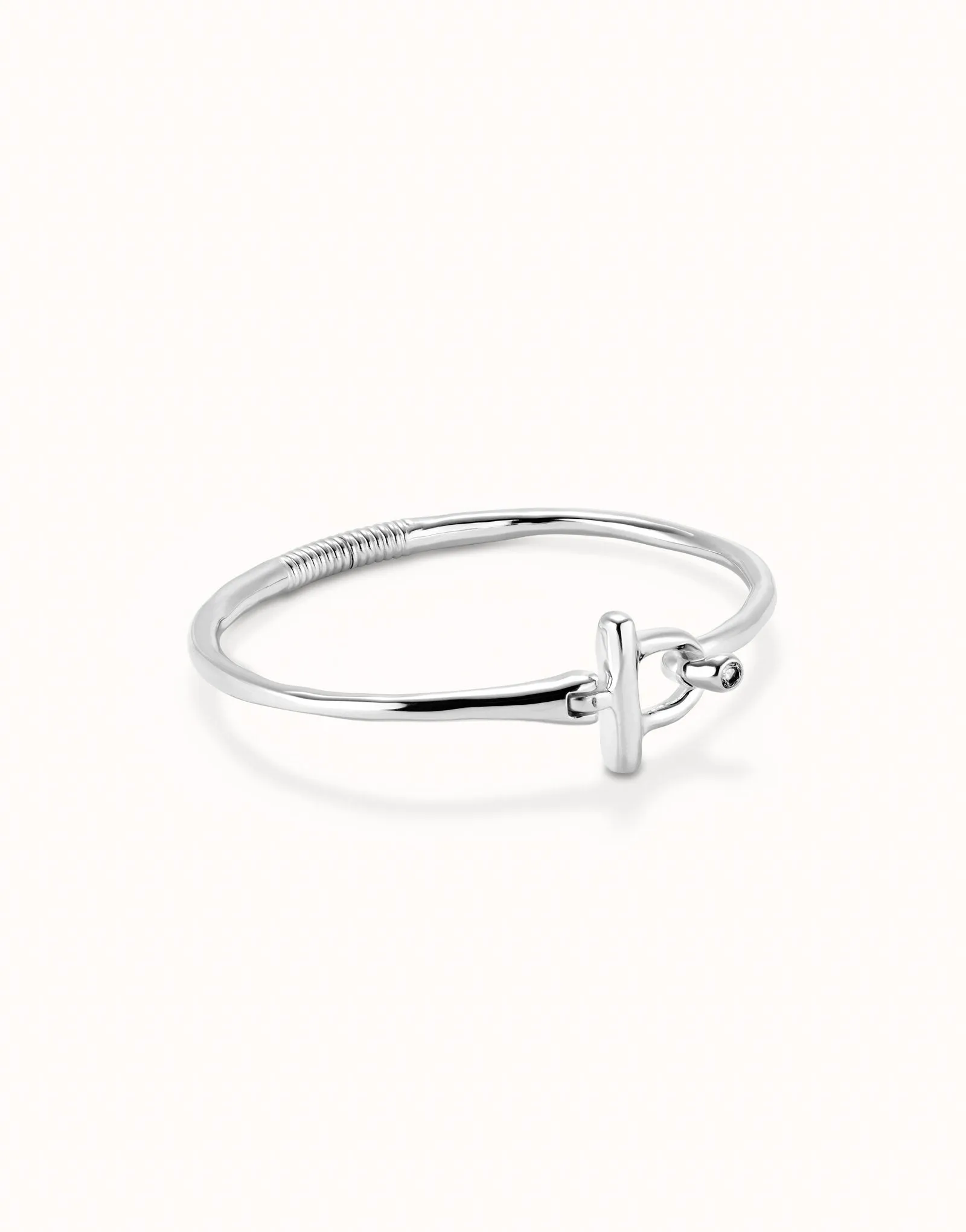 UNOde50 Sterling silver-plated Bracelet with Front Clasp and White Topaz
