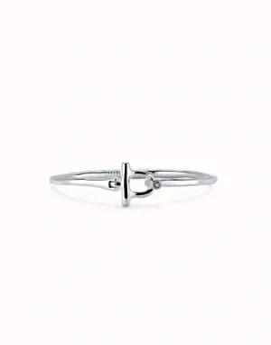 UNOde50 Sterling silver-plated Bracelet with Front Clasp and White Topaz