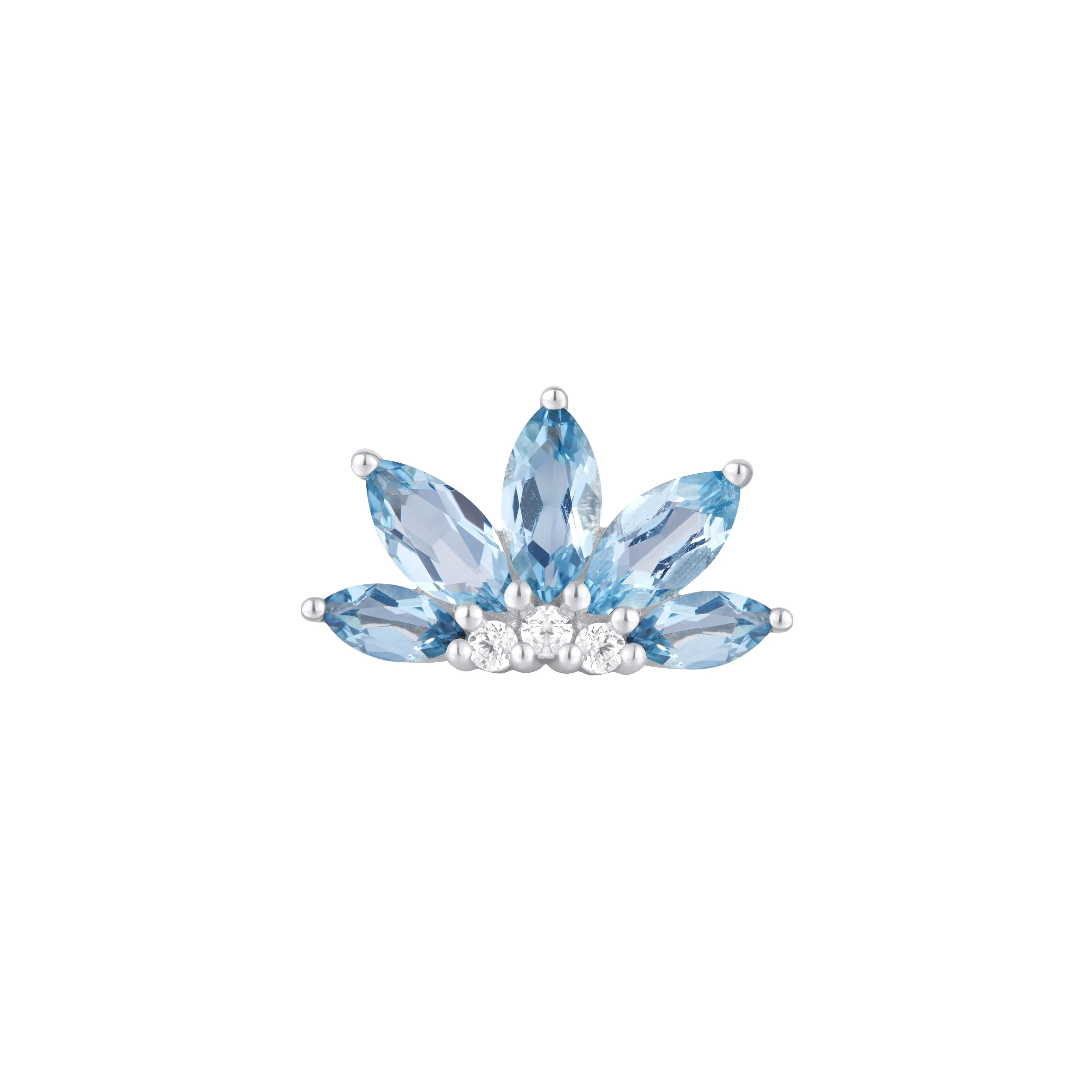 Valentina - London Blue Topaz   CZ - Threadless End