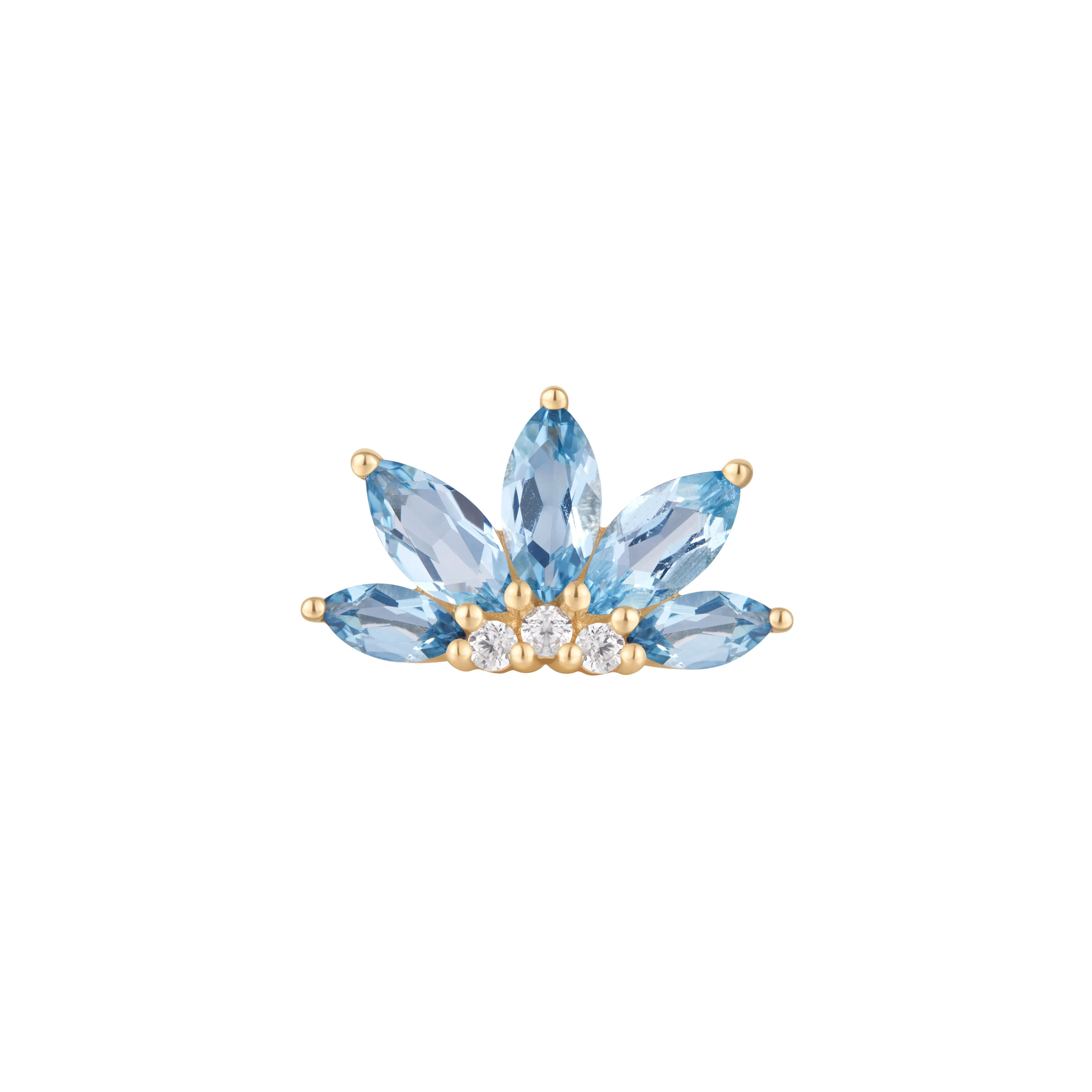 Valentina - London Blue Topaz   CZ - Threadless End