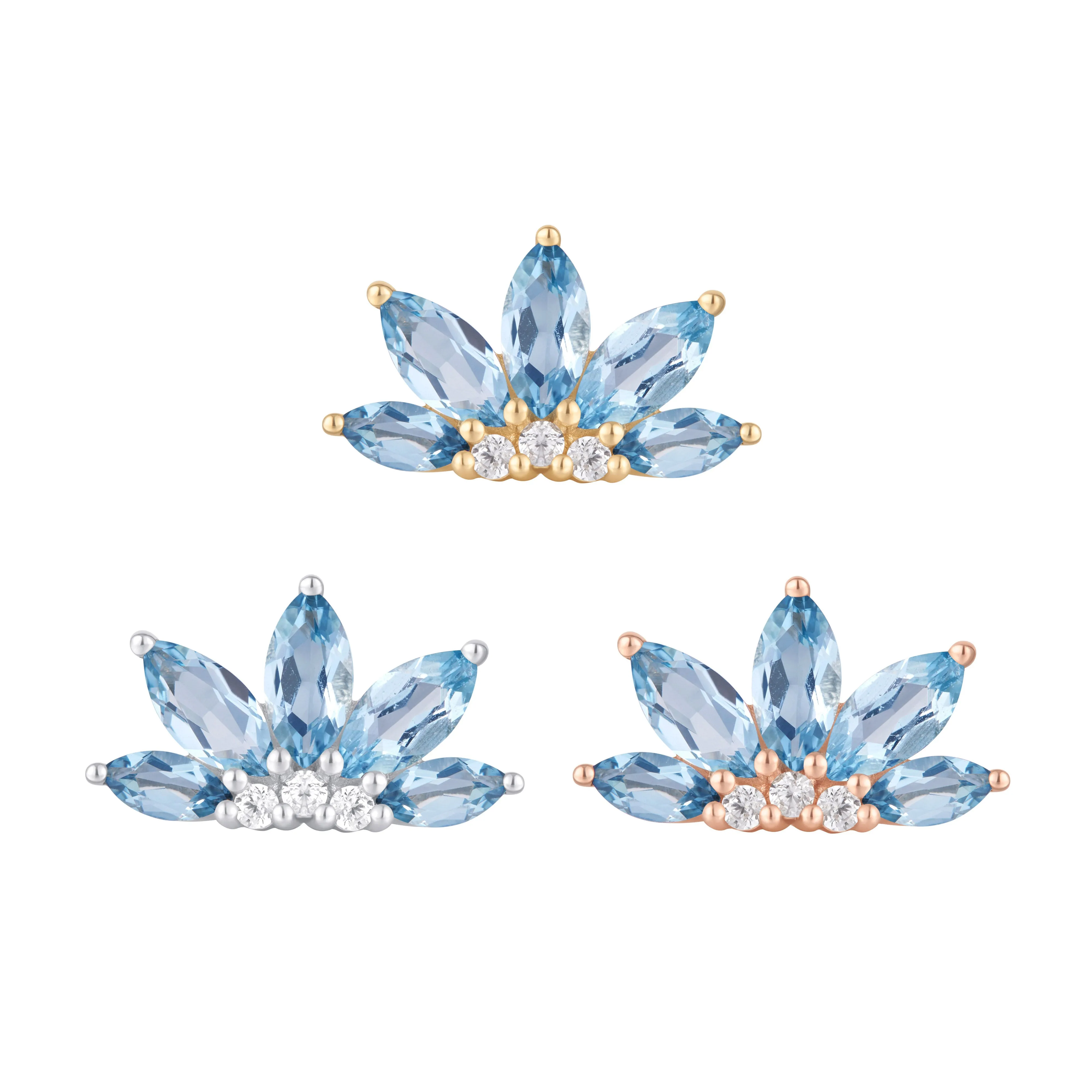 Valentina - London Blue Topaz   CZ - Threadless End
