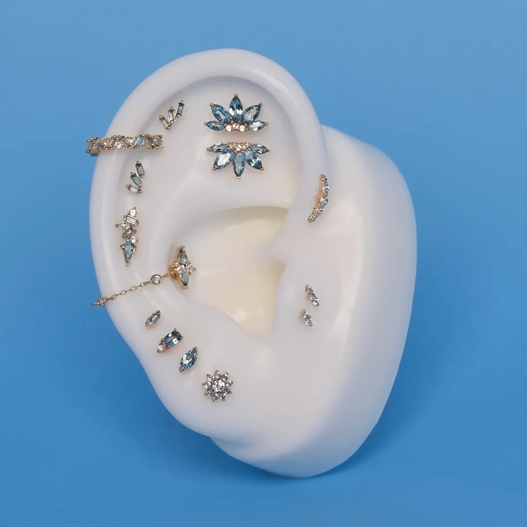 Valentina - London Blue Topaz   CZ - Threadless End