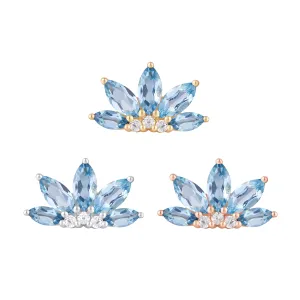 Valentina - London Blue Topaz   CZ - Threadless End