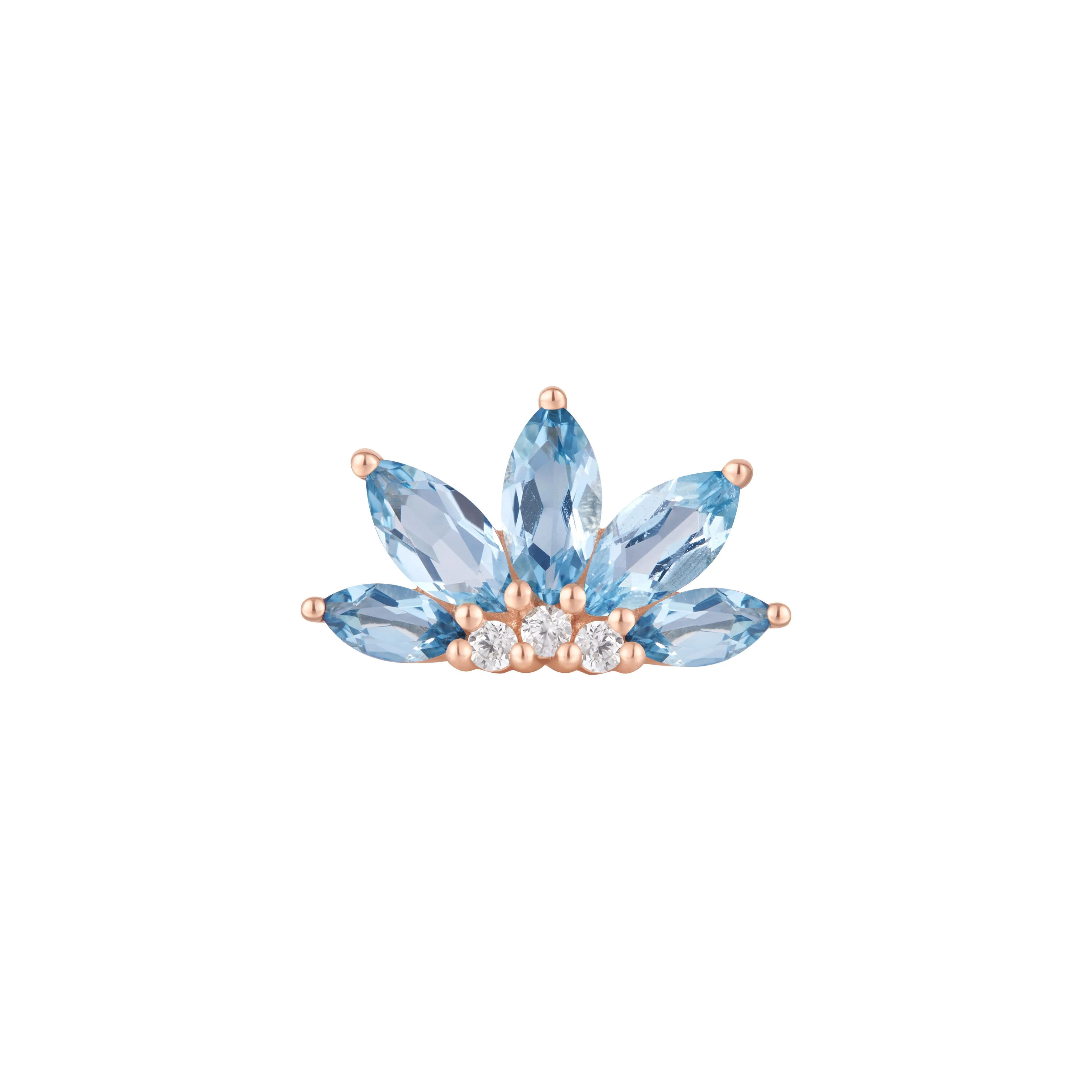 Valentina - London Blue Topaz   CZ - Threadless End
