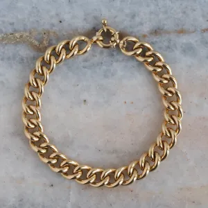 Vintage 18k Gold Curb Chain Bracelet