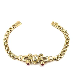 Women’s 14ct Yellow Gold Bracelet- Ruby & Sapphire 24.5g