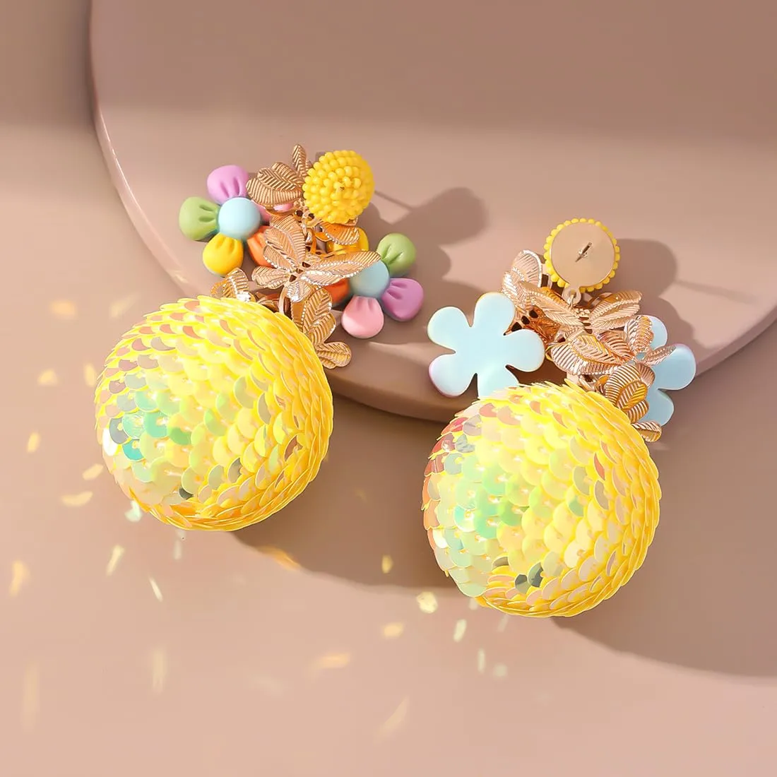 Yellow Chimes Earrings for Women and Girls| Drop Earrings for Women|Yellow Sparkling Drop Earrings for Girls |Birthday Gifts for Women| Anniversary Gift For Wife