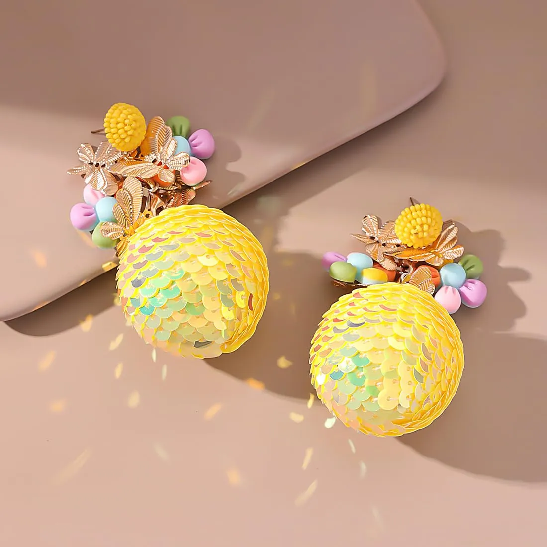 Yellow Chimes Earrings for Women and Girls| Drop Earrings for Women|Yellow Sparkling Drop Earrings for Girls |Birthday Gifts for Women| Anniversary Gift For Wife