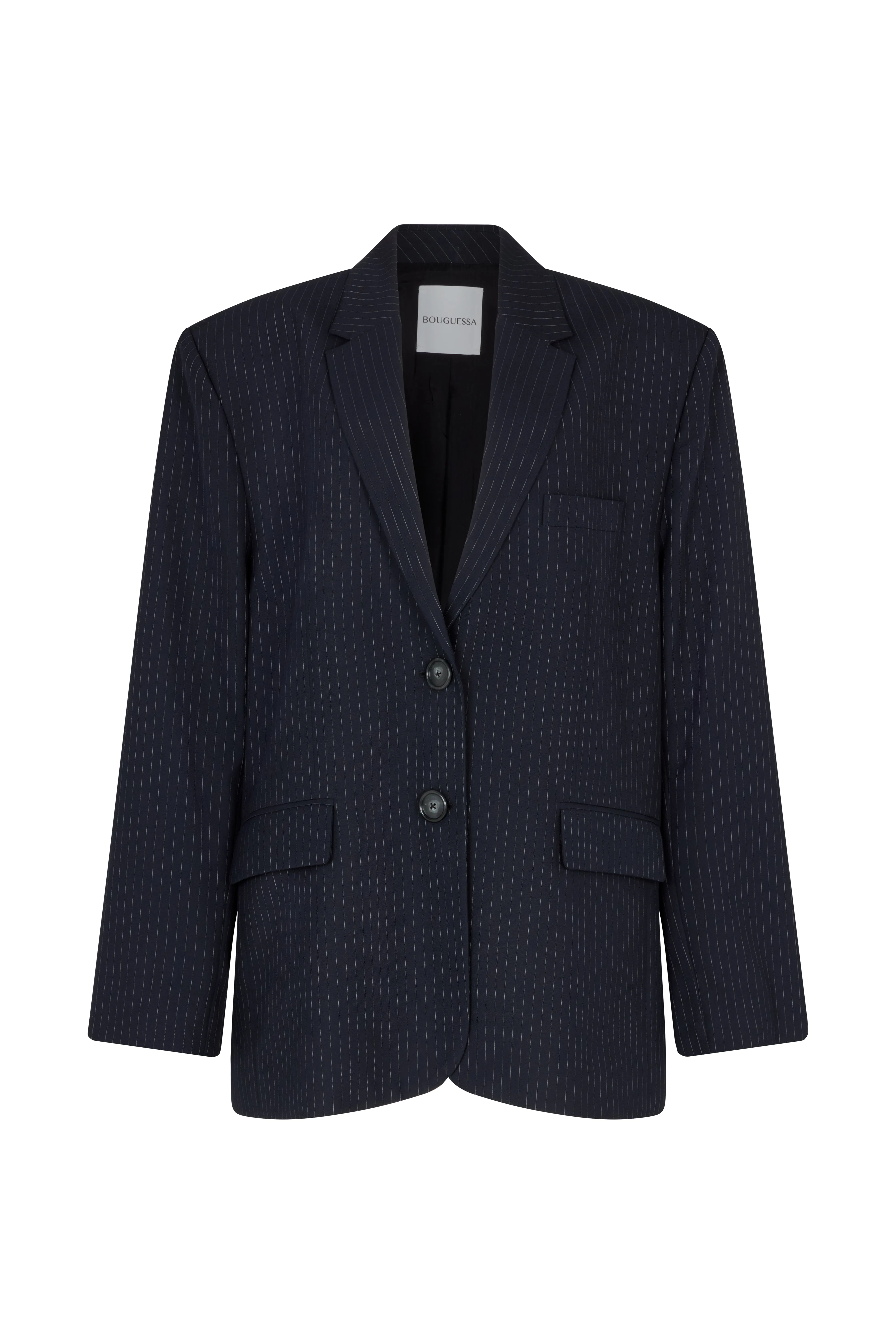 Zainab Blazer - Black/White Pinstripe